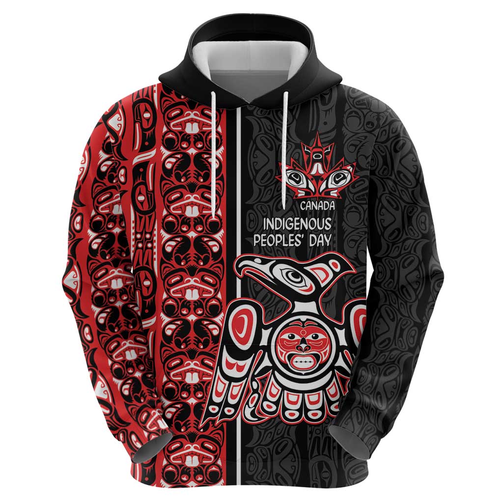 Canada Indigenous Peoples' Day Hoodie Canadian Raven Haida Pattern LT14