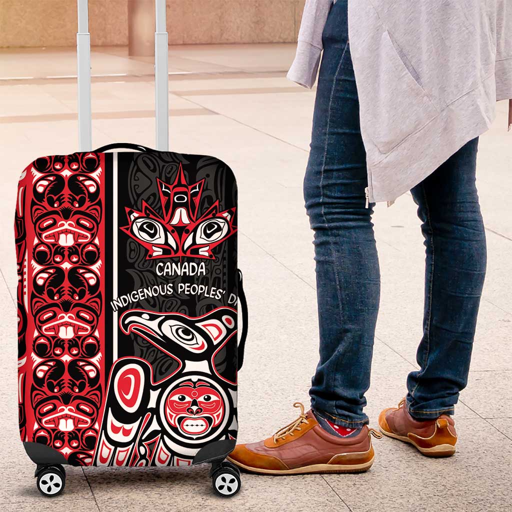 Canada Indigenous Peoples' Day Luggage Cover Canadian Raven Haida Pattern LT14