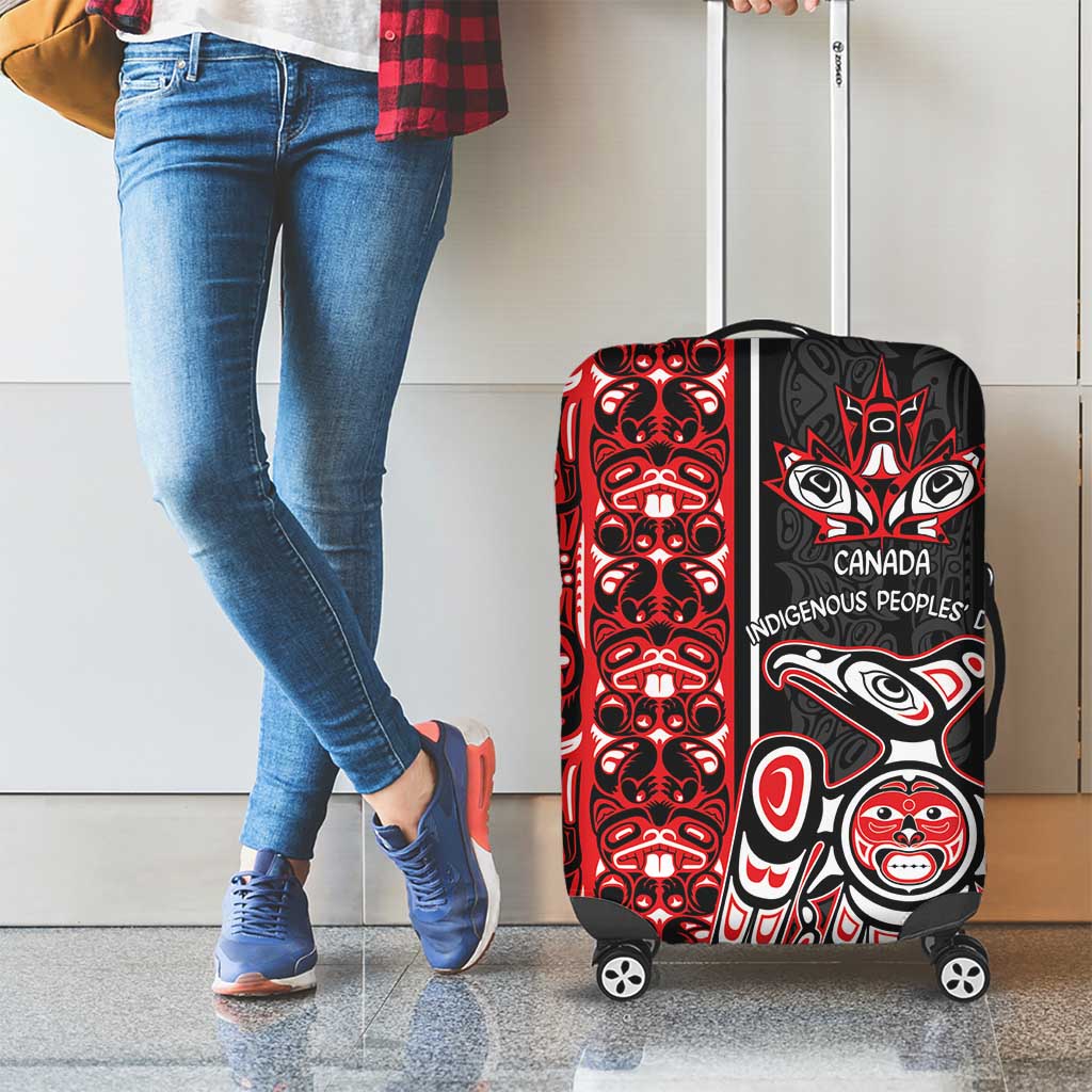 Canada Indigenous Peoples' Day Luggage Cover Canadian Raven Haida Pattern LT14