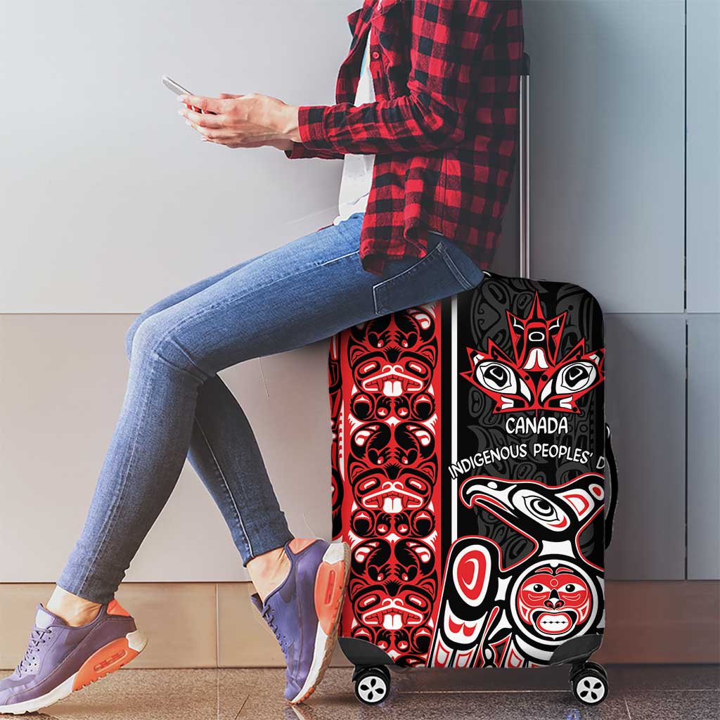 Canada Indigenous Peoples' Day Luggage Cover Canadian Raven Haida Pattern LT14