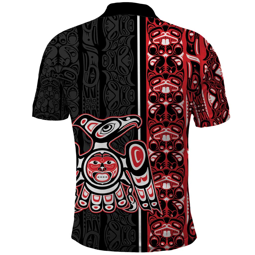 Canada Indigenous Peoples' Day Polo Shirt Canadian Raven Haida Pattern LT14