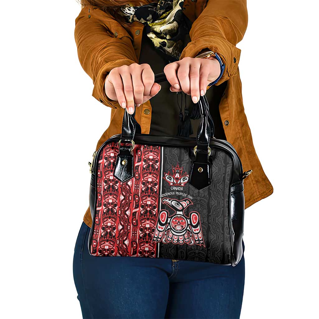 Canada Indigenous Peoples' Day Shoulder Handbag Canadian Raven Haida Pattern LT14
