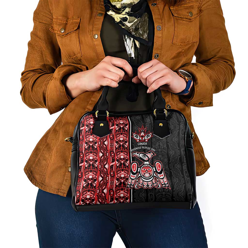 Canada Indigenous Peoples' Day Shoulder Handbag Canadian Raven Haida Pattern LT14