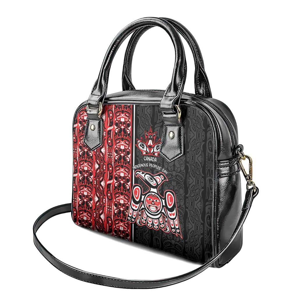 Canada Indigenous Peoples' Day Shoulder Handbag Canadian Raven Haida Pattern LT14