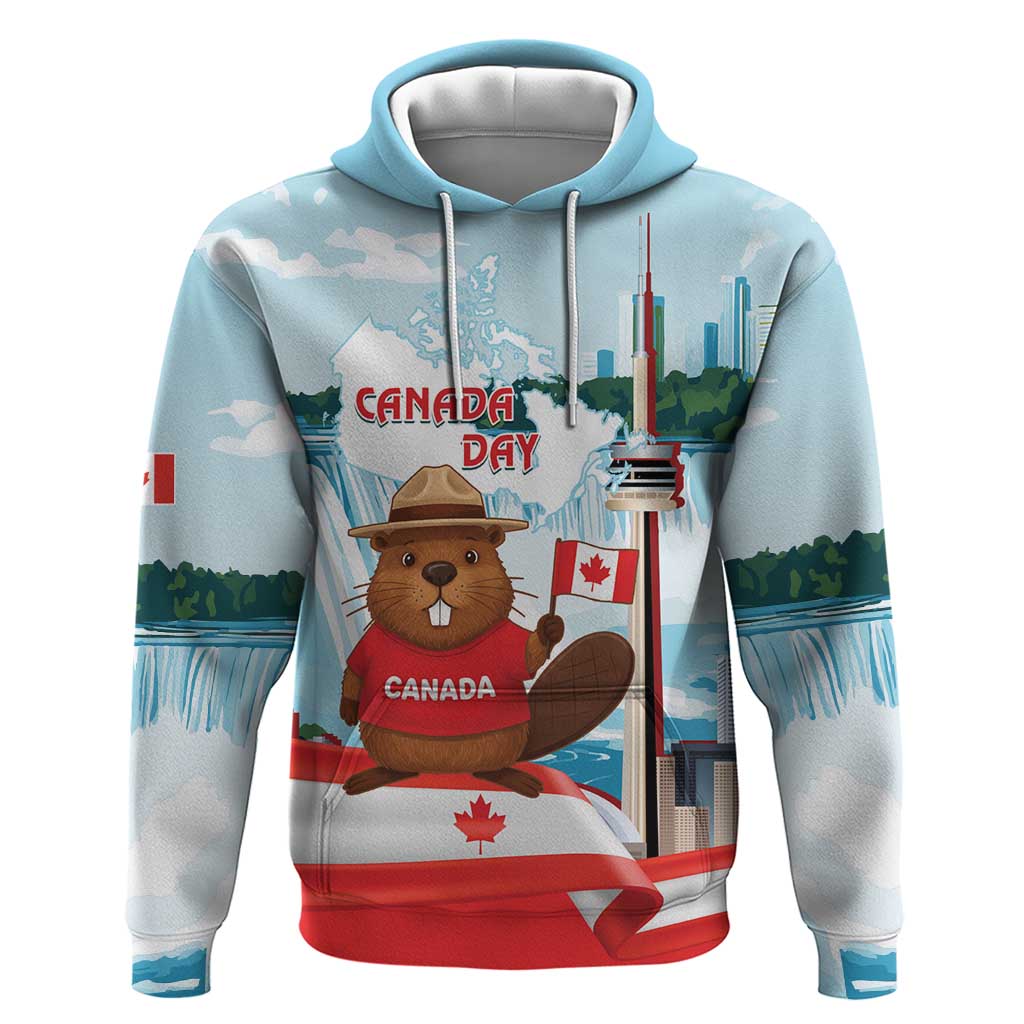Canada Day Hoodie Cute Beaver With Flag LT14