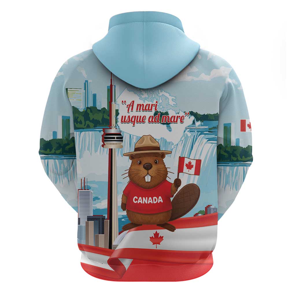 Canada Day Hoodie Cute Beaver With Flag LT14