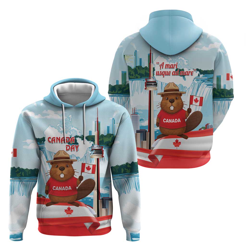 Canada Day Hoodie Cute Beaver With Flag LT14