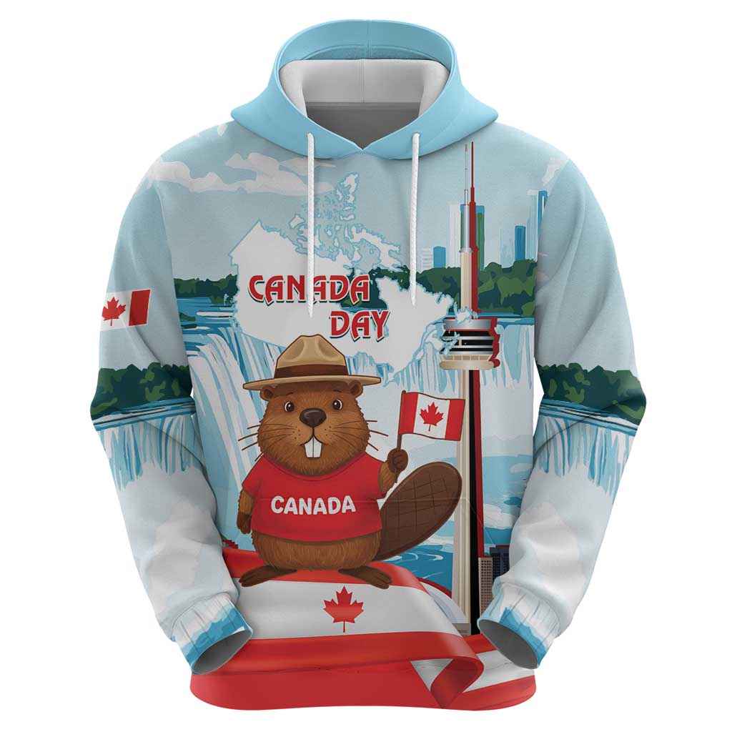 Canada Day Hoodie Cute Beaver With Flag LT14