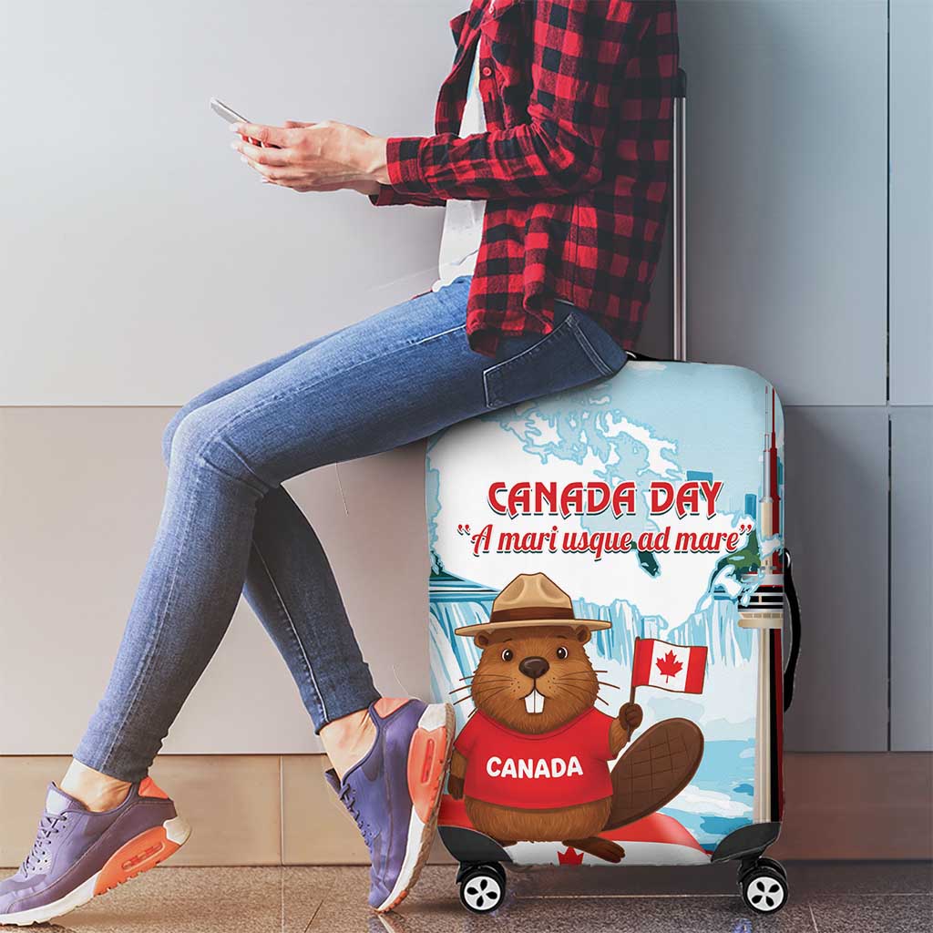 Canada Day Luggage Cover Cute Beaver With Flag LT14