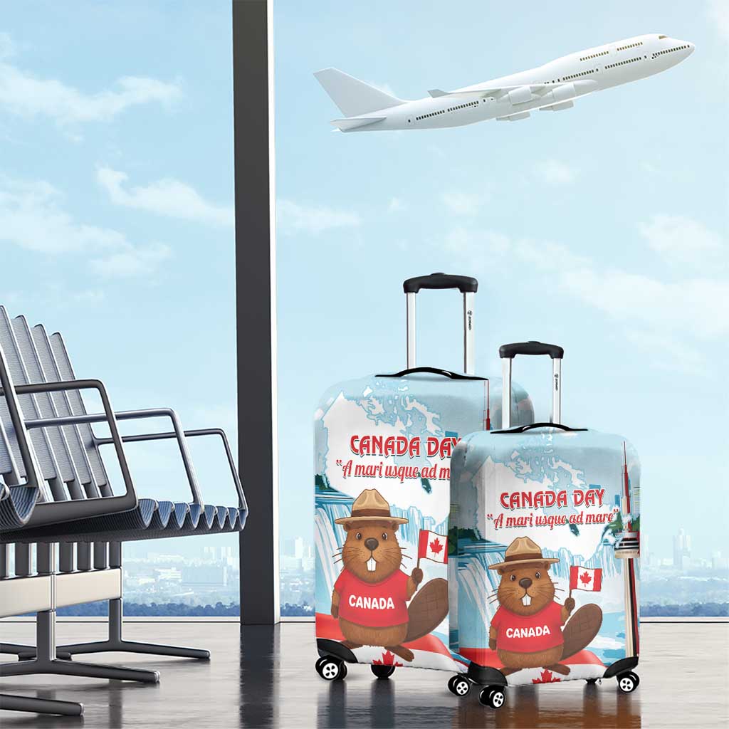 Canada Day Luggage Cover Cute Beaver With Flag LT14