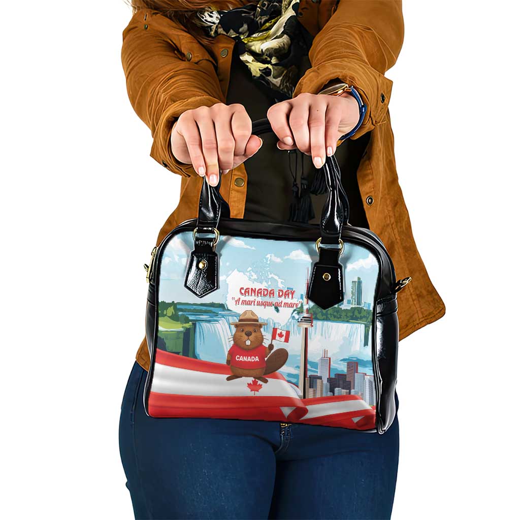 Canada Day Shoulder Handbag Cute Beaver With Flag LT14