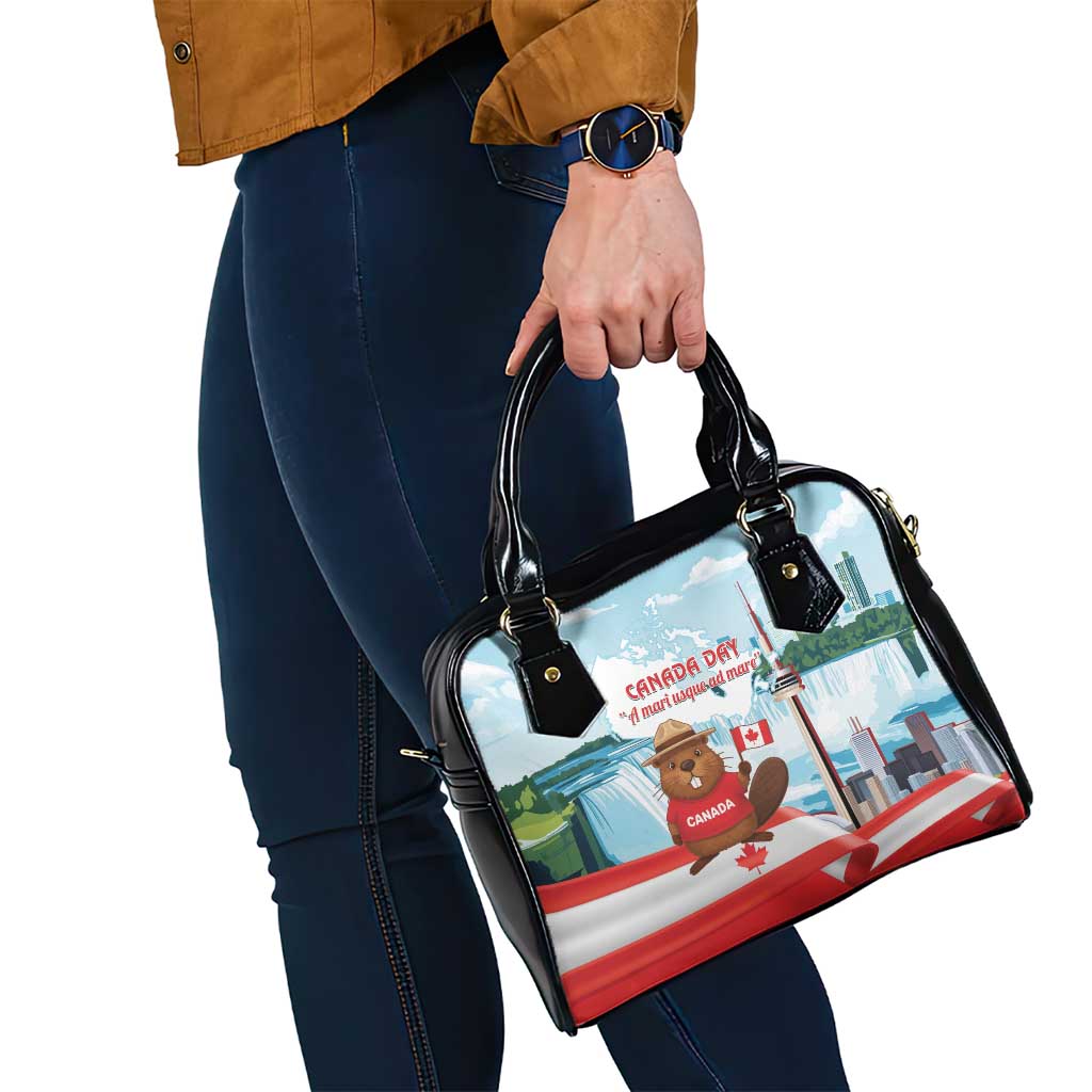 Canada Day Shoulder Handbag Cute Beaver With Flag LT14