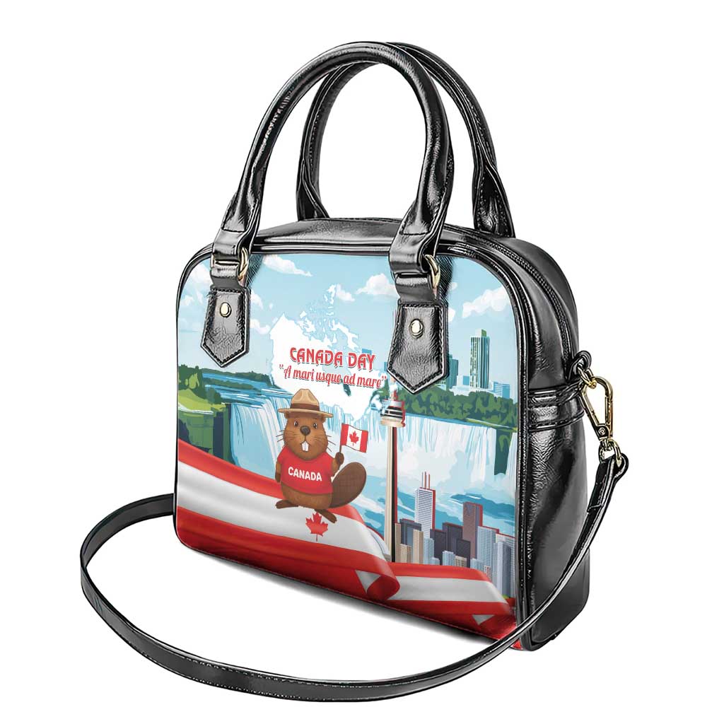 Canada Day Shoulder Handbag Cute Beaver With Flag LT14