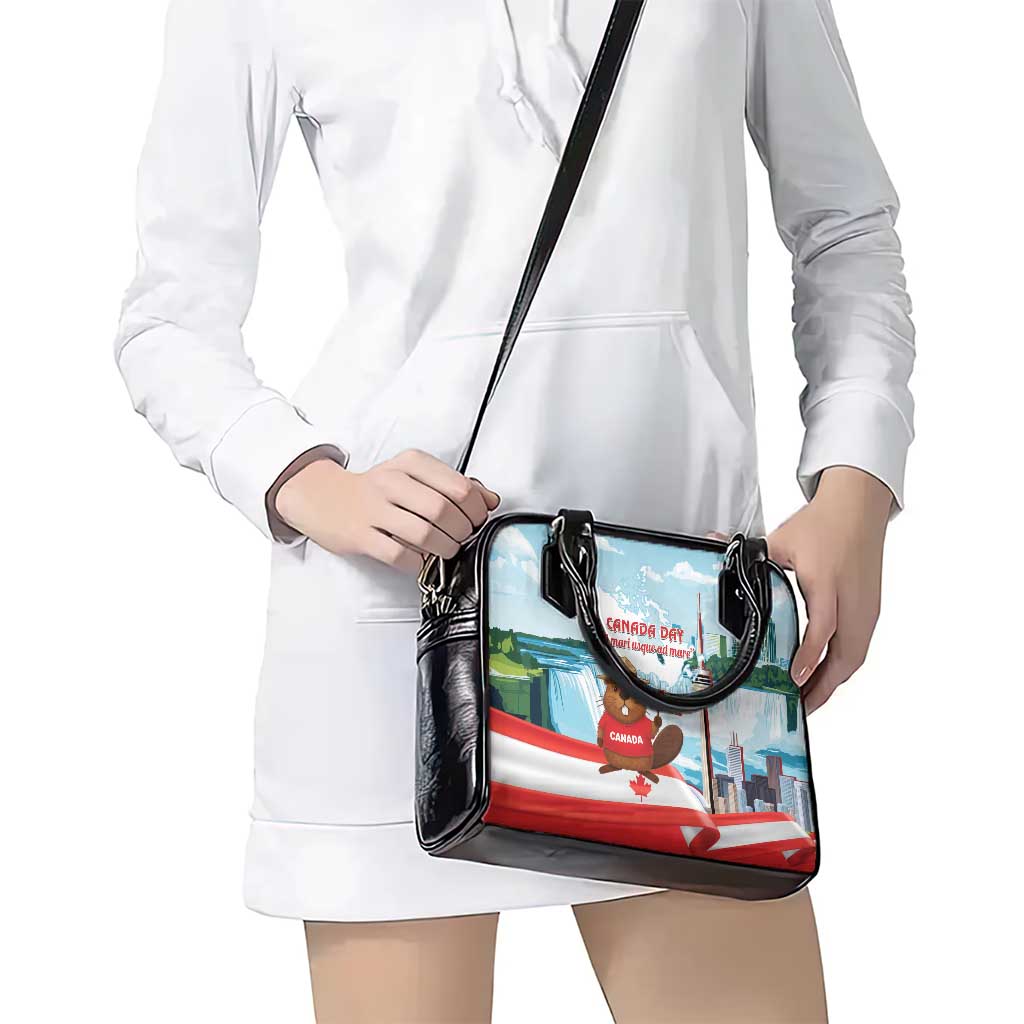 Canada Day Shoulder Handbag Cute Beaver With Flag LT14