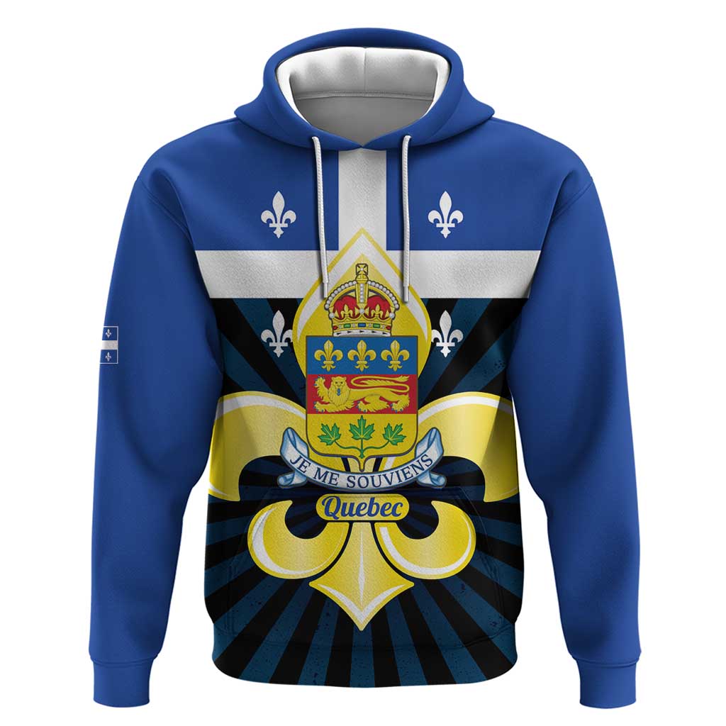 Quebec Canada Province Hoodie Fleur De Lis Coat Of Arms LT14
