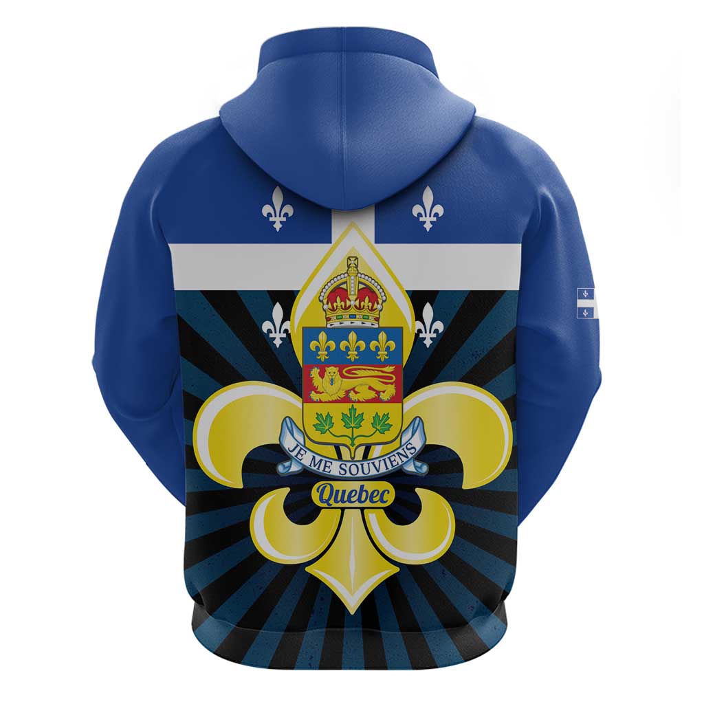 Quebec Canada Province Hoodie Fleur De Lis Coat Of Arms LT14