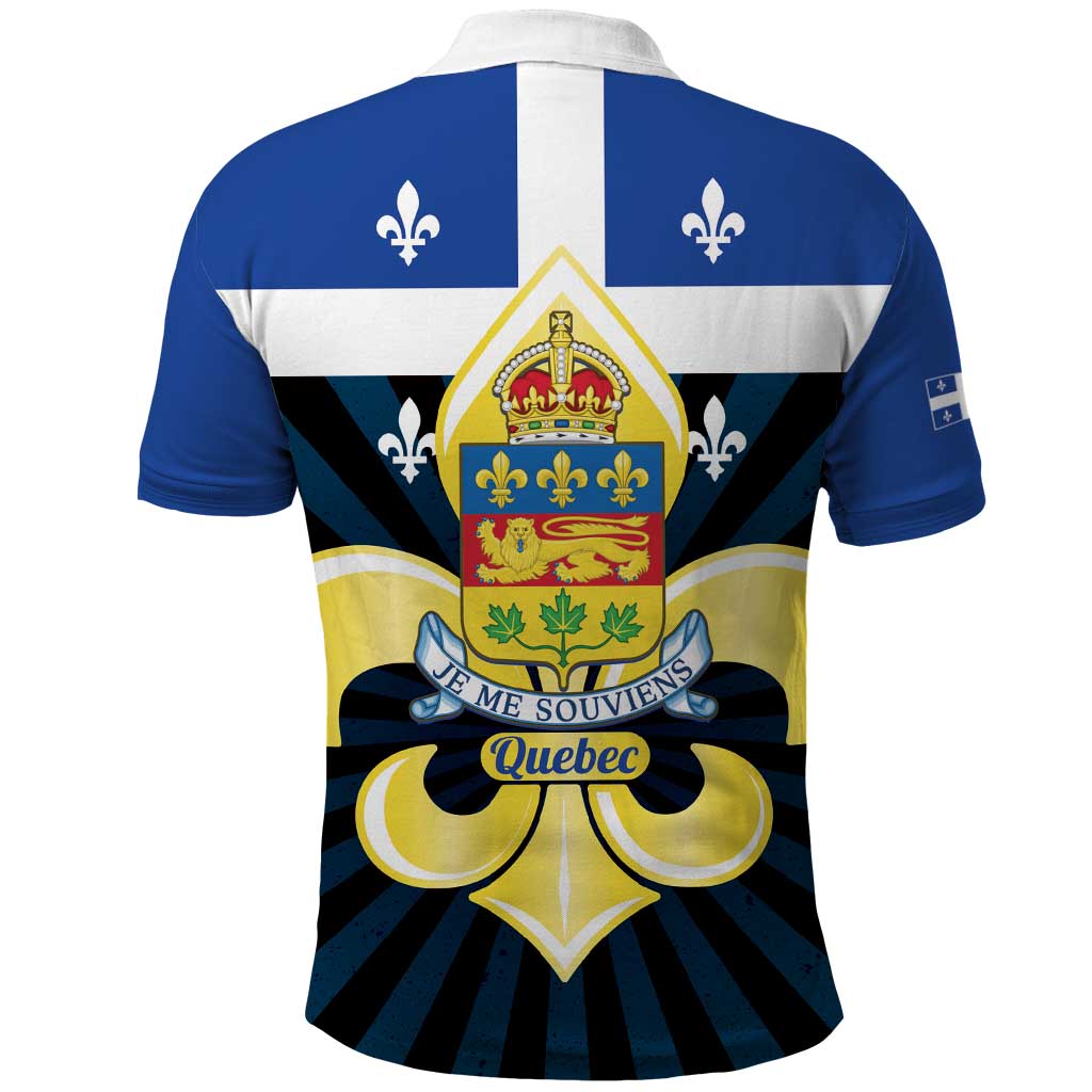Quebec Canada Province Polo Shirt Fleur De Lis Coat Of Arms LT14