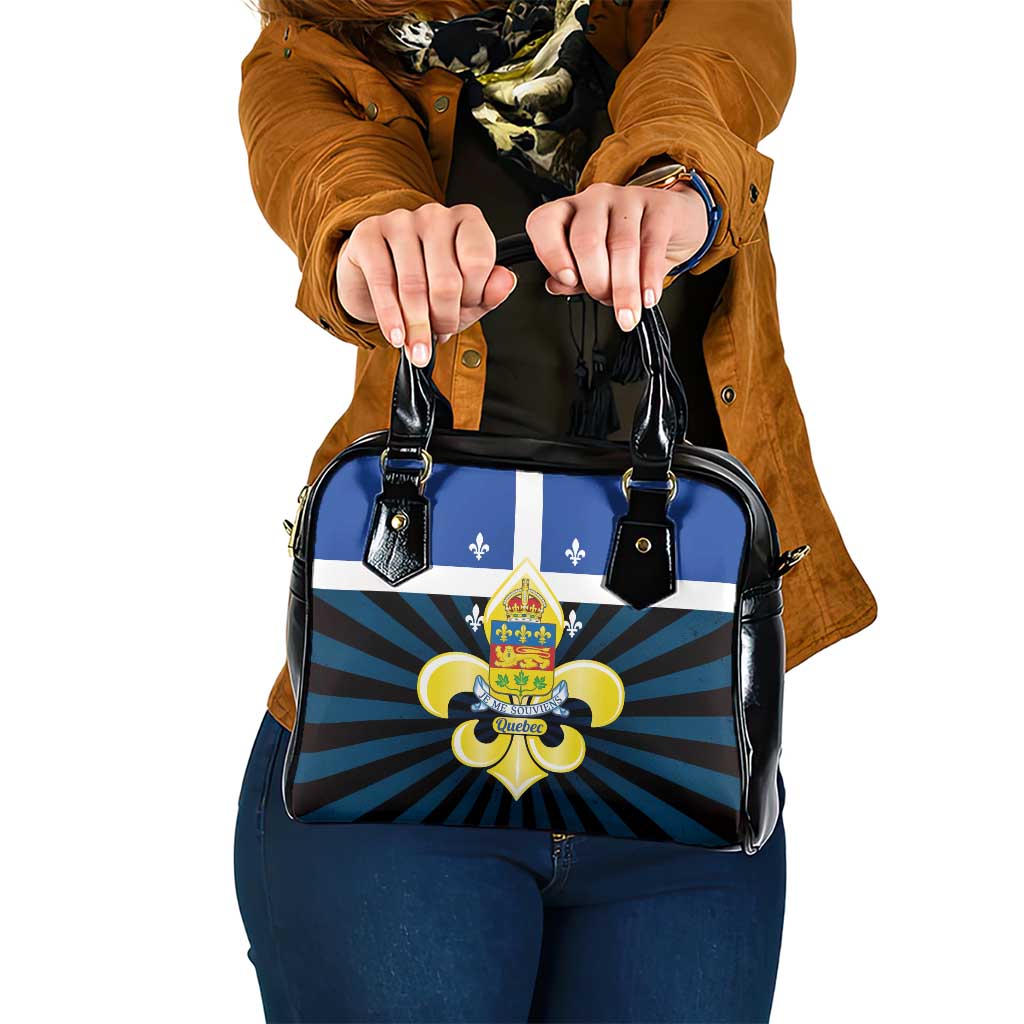 Quebec Canada Province Shoulder Handbag Fleur De Lis Coat Of Arms LT14