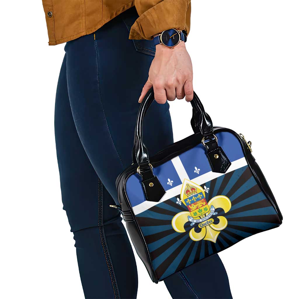 Quebec Canada Province Shoulder Handbag Fleur De Lis Coat Of Arms LT14