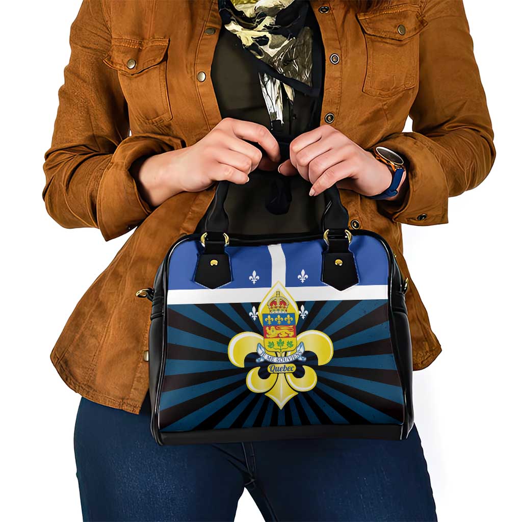 Quebec Canada Province Shoulder Handbag Fleur De Lis Coat Of Arms LT14