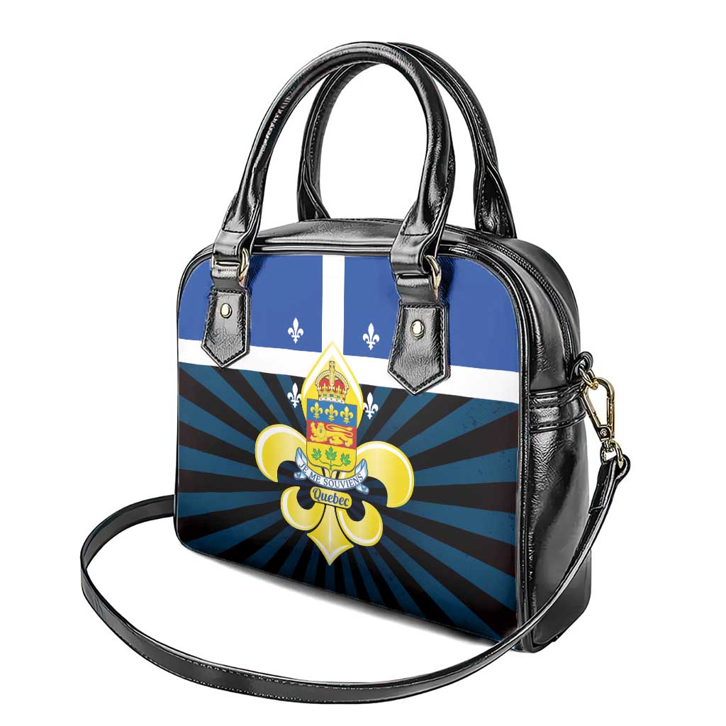 Quebec Canada Province Shoulder Handbag Fleur De Lis Coat Of Arms LT14
