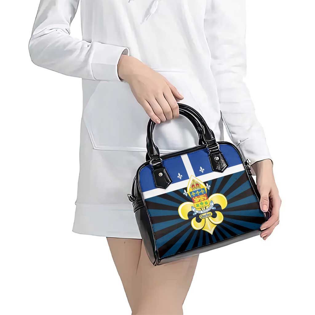 Quebec Canada Province Shoulder Handbag Fleur De Lis Coat Of Arms LT14