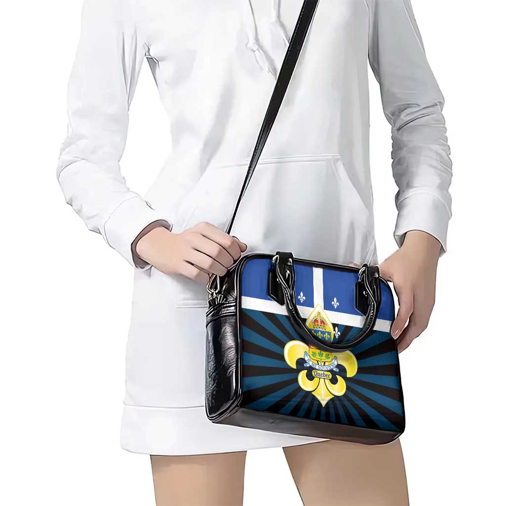 Quebec Canada Province Shoulder Handbag Fleur De Lis Coat Of Arms LT14