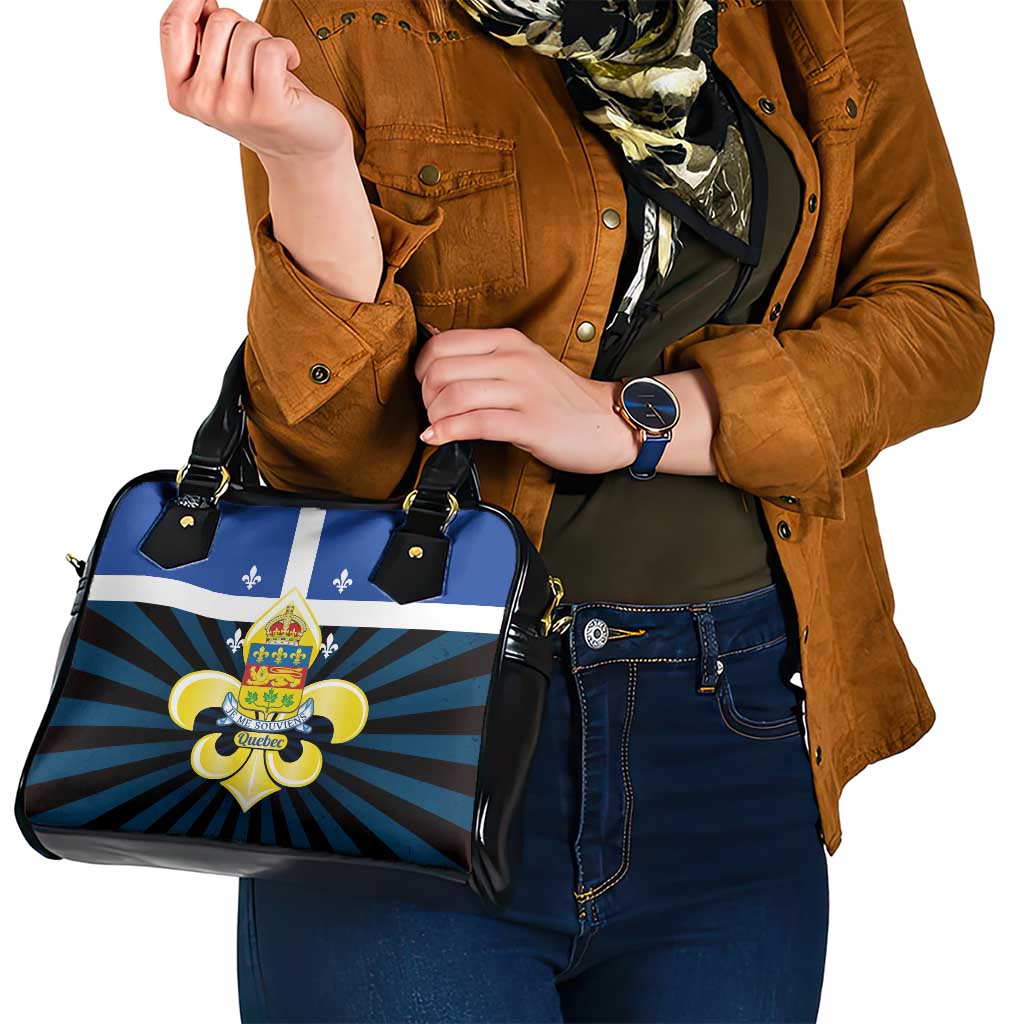 Quebec Canada Province Shoulder Handbag Fleur De Lis Coat Of Arms LT14