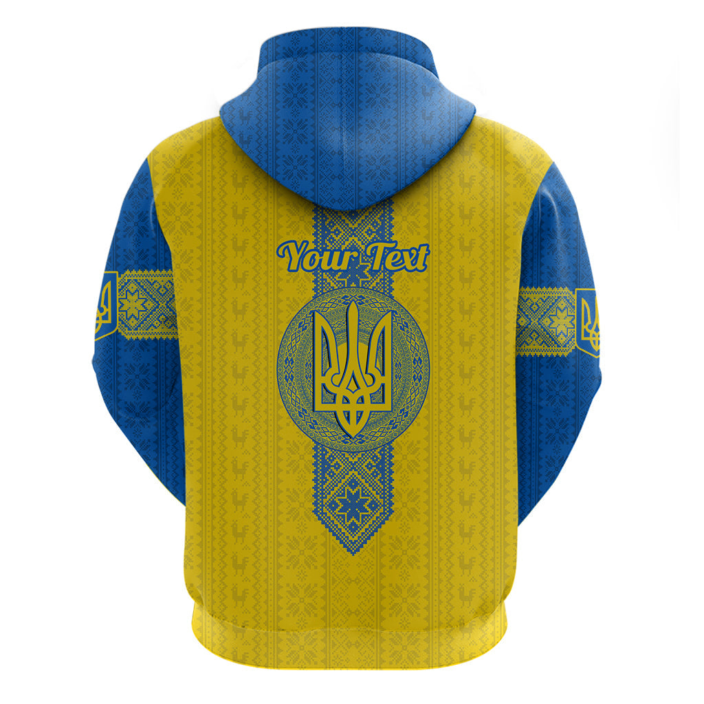 Personalised Ukraine Hoodie Gold Trident Folk Pattern LT14