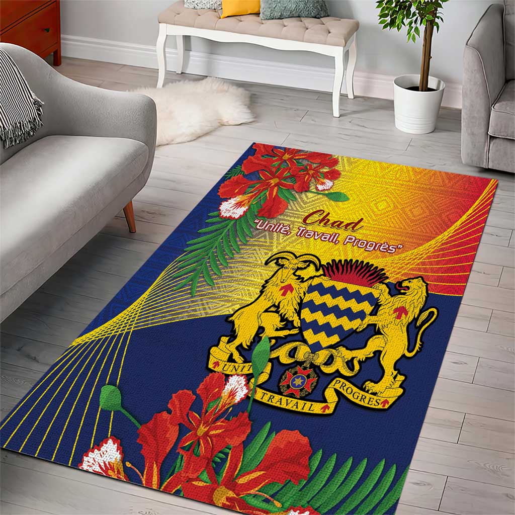 Chad Independence Day Area Rug Happy 64 Years Of Independence LT14