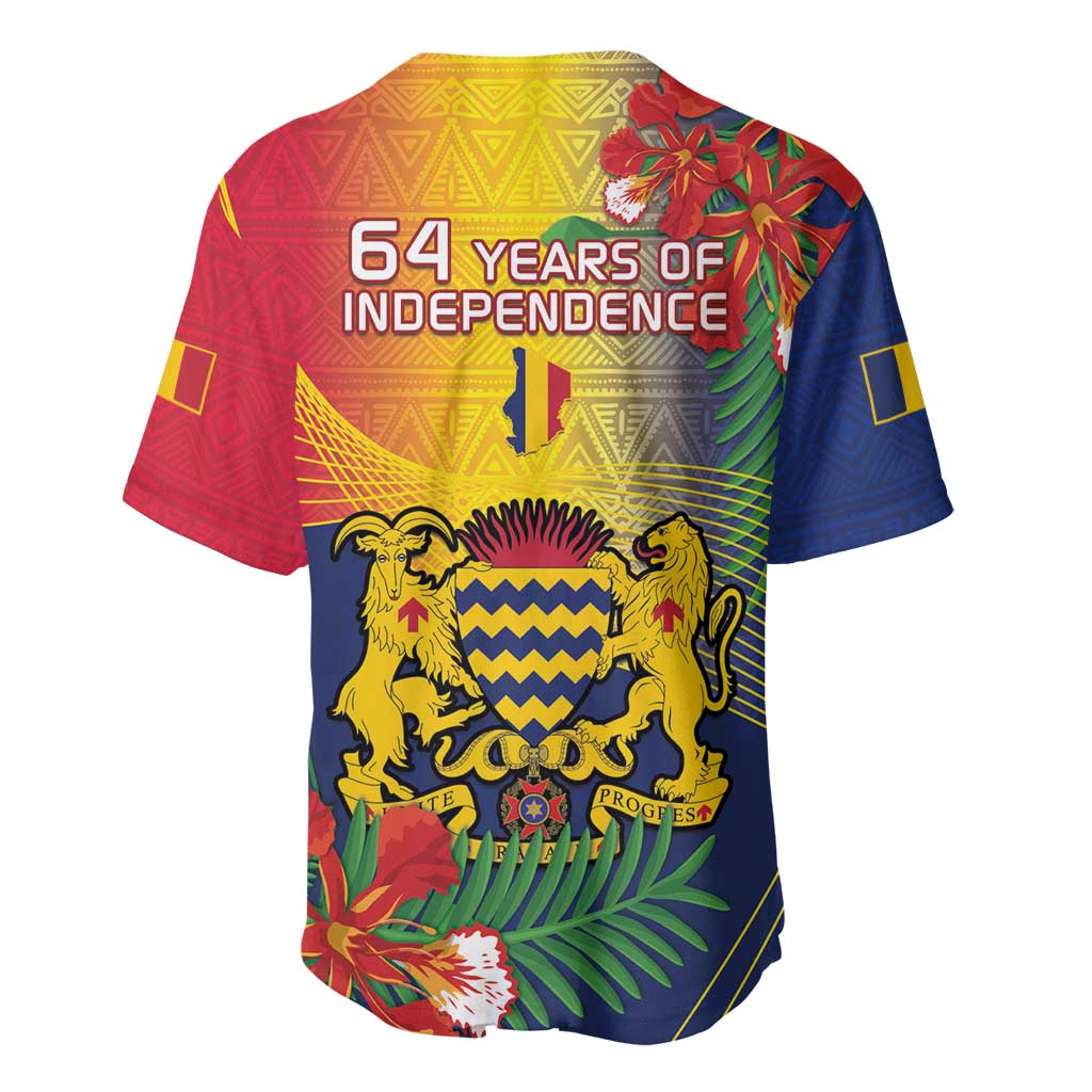 Chad Independence Day Baseball Jersey Happy 64 Years Of Independence LT14