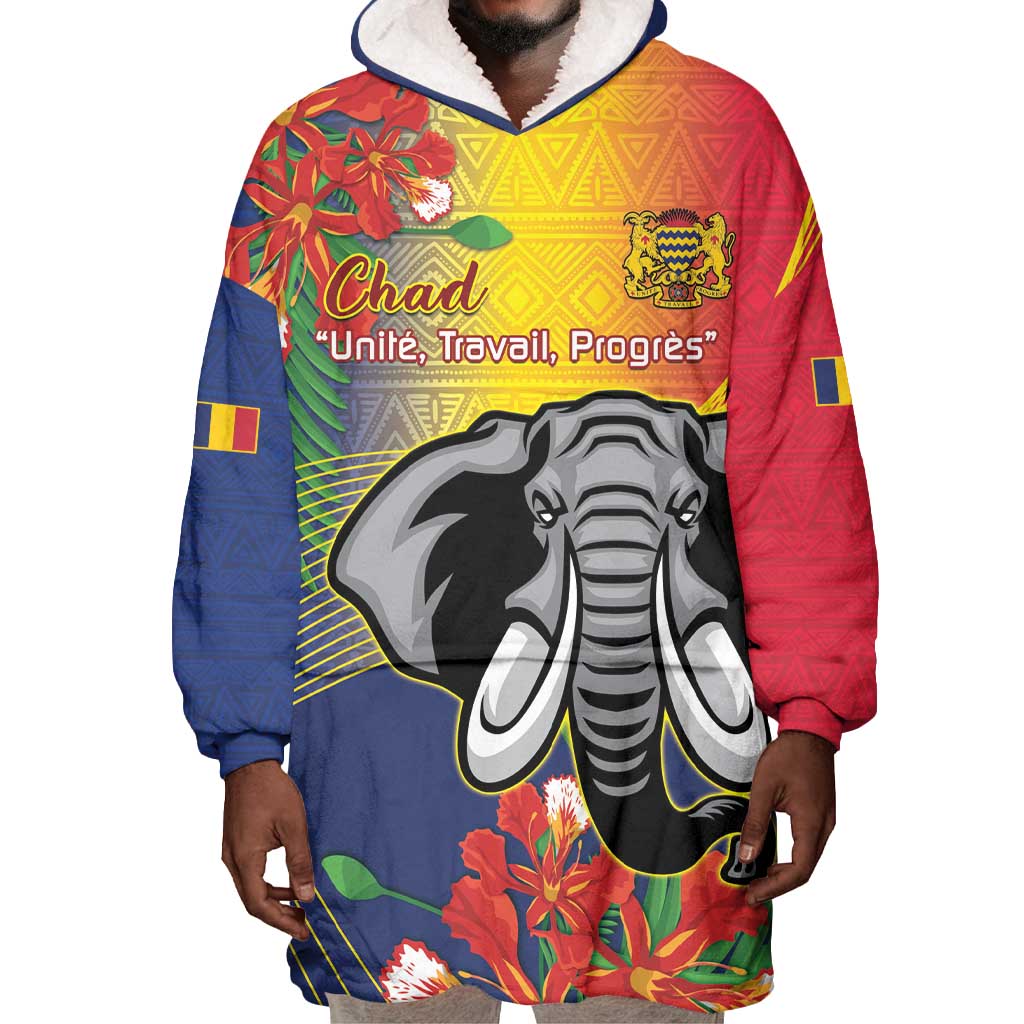 Chad Independence Day Wearable Blanket Hoodie Happy 64 Years Of Independence LT14