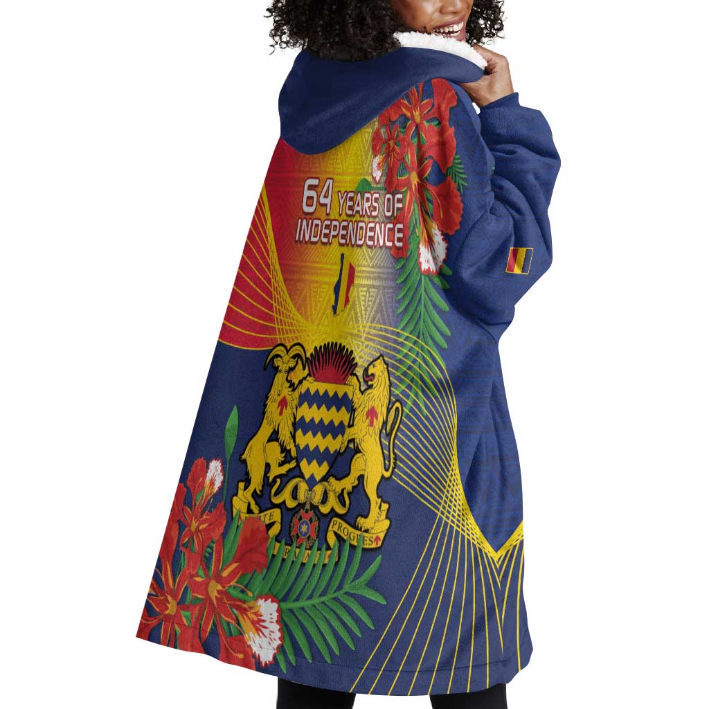 Chad Independence Day Wearable Blanket Hoodie Happy 64 Years Of Independence LT14