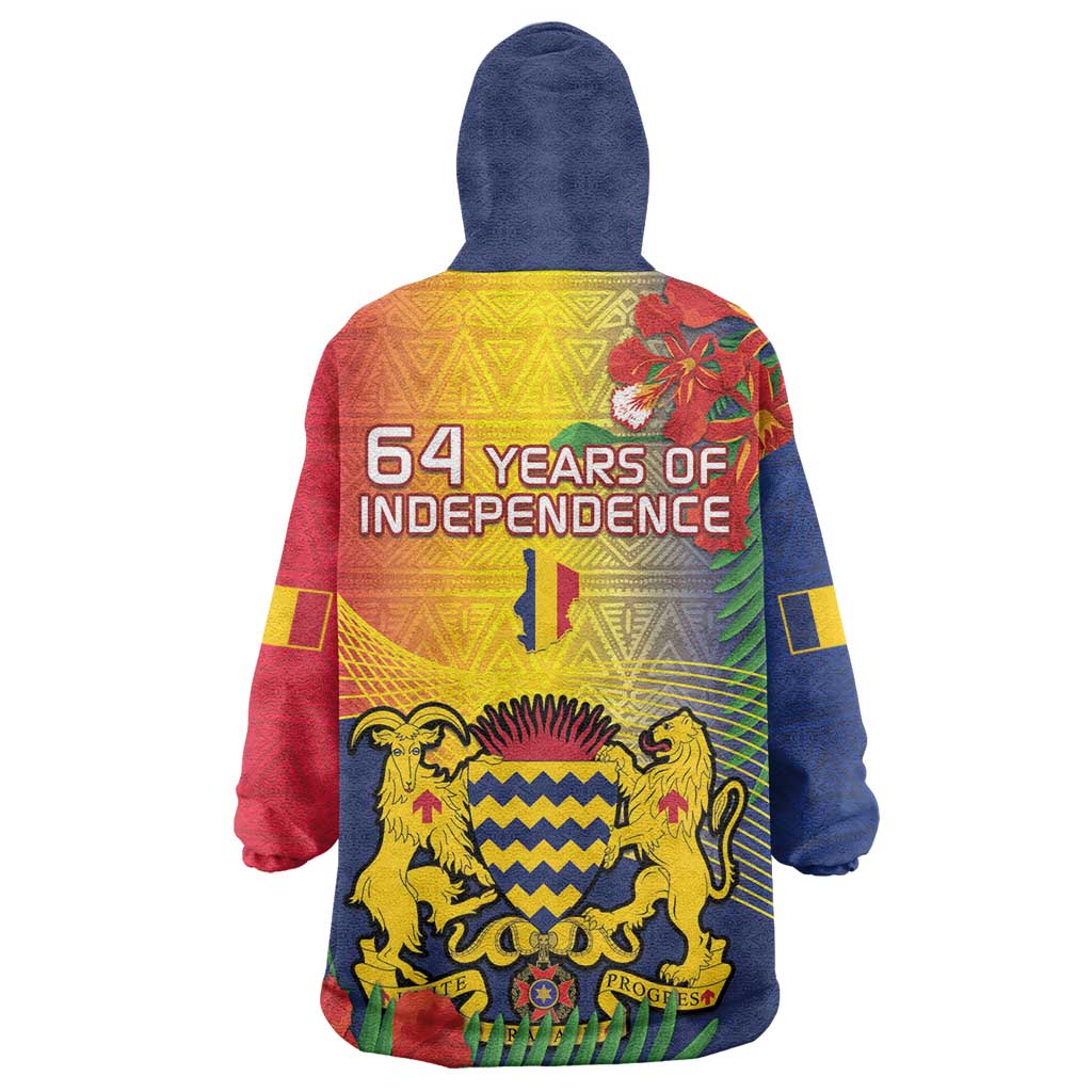 Chad Independence Day Wearable Blanket Hoodie Happy 64 Years Of Independence LT14