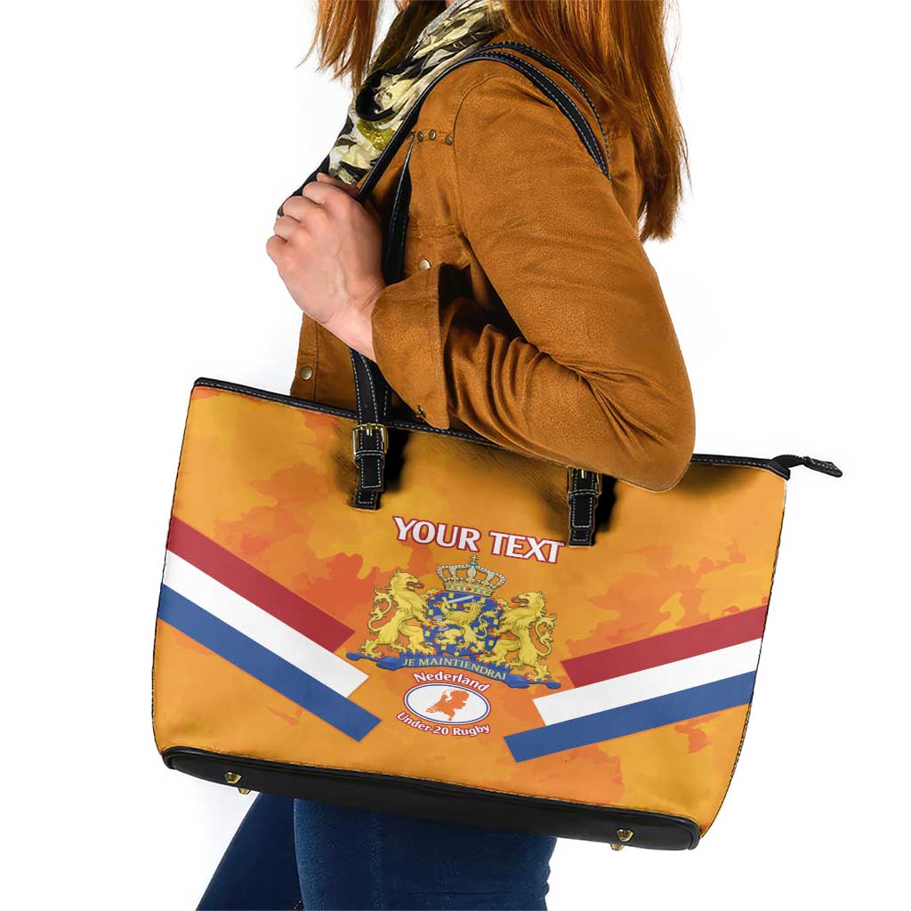 Custom Netherlands Rugby Leather Tote Bag 2024 Go Champions Nederland LT14