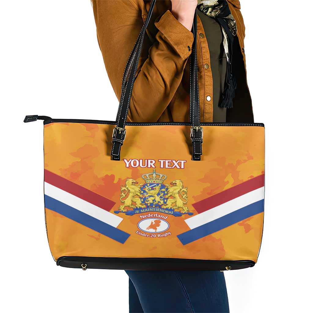 Custom Netherlands Rugby Leather Tote Bag 2024 Go Champions Nederland LT14