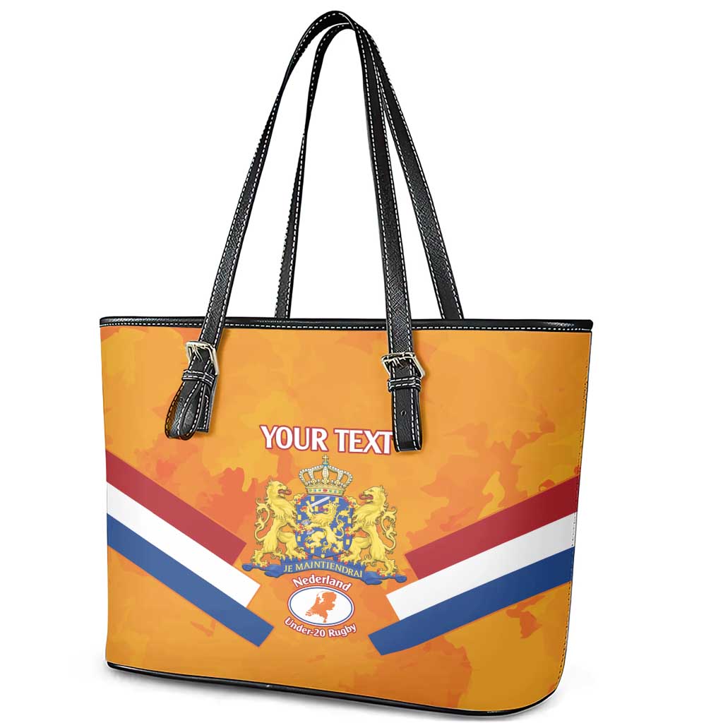 Custom Netherlands Rugby Leather Tote Bag 2024 Go Champions Nederland LT14