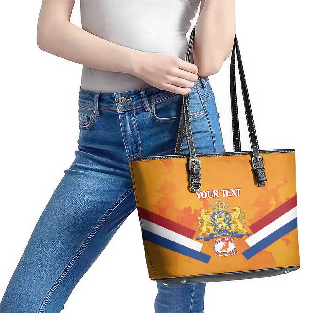 Custom Netherlands Rugby Leather Tote Bag 2024 Go Champions Nederland LT14