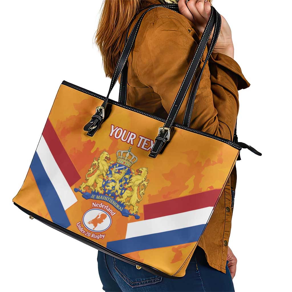 Custom Netherlands Rugby Leather Tote Bag 2024 Go Champions Nederland LT14
