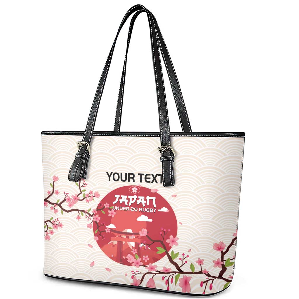 Custom Japan Rugby Leather Tote Bag 2024 Go Champions Cherry Blossoms LT14