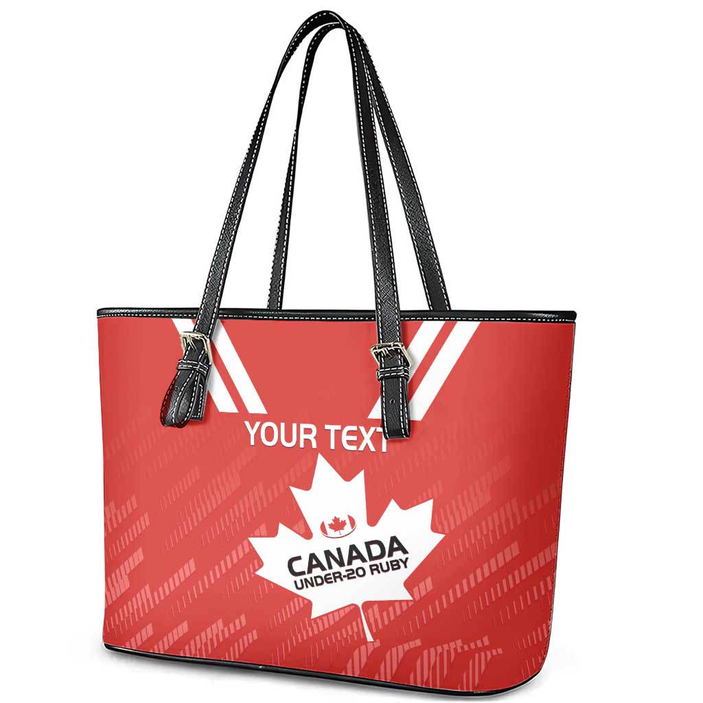 Custom Canada Rugby Leather Tote Bag 2024 Go Champions Maple Leaf LT14