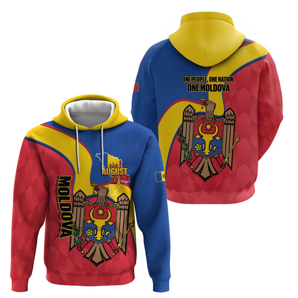 Moldova Independence Day Hoodie August 27 One People One Nation LT14