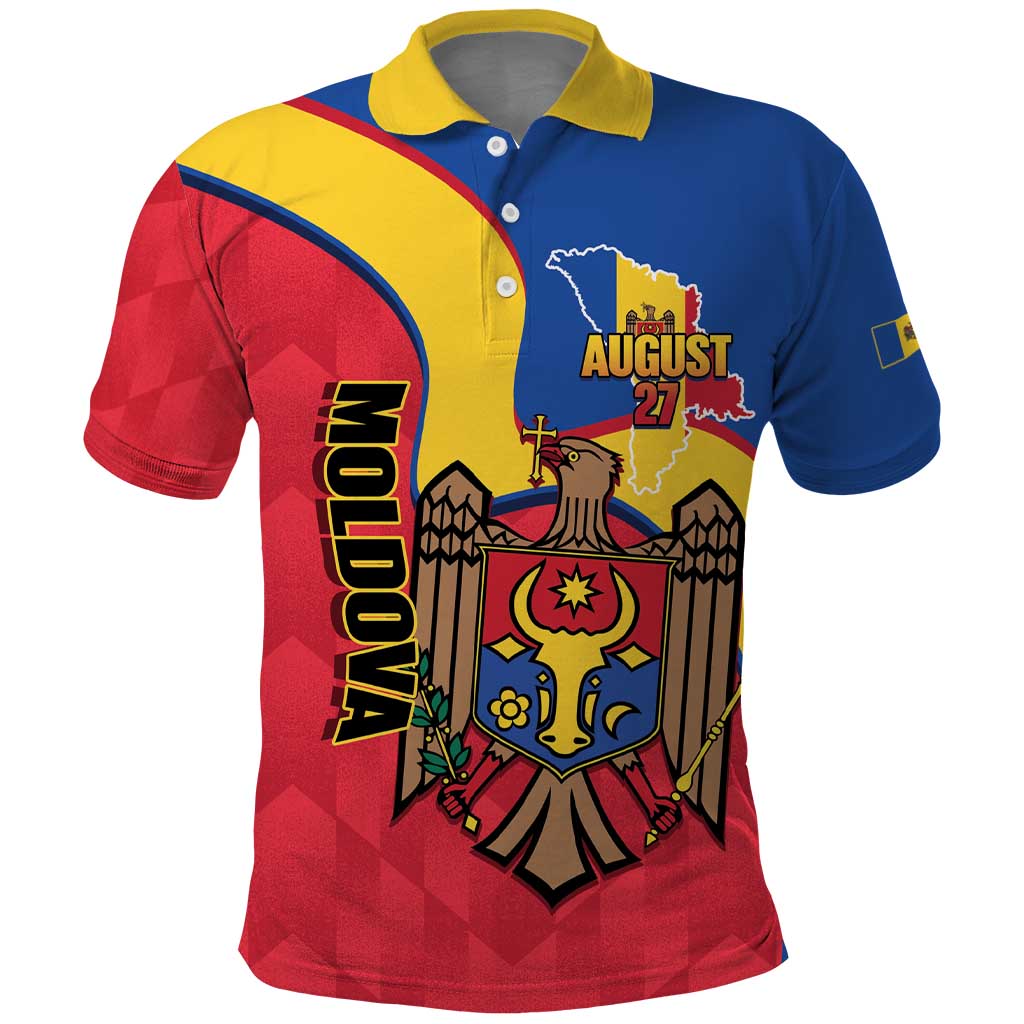 Moldova Independence Day Polo Shirt August 27 One People One Nation LT14