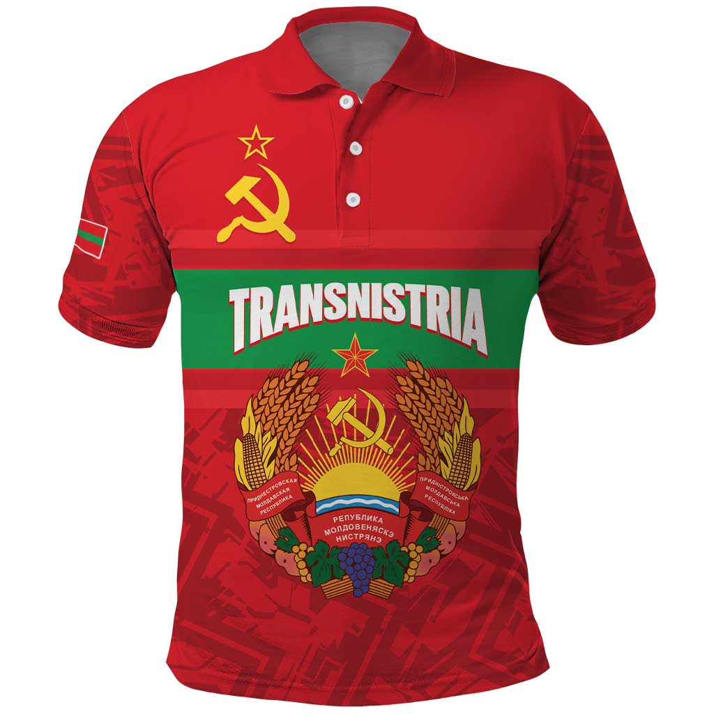 Transnistria Independence Day Polo Shirt Coat Of Arms Flag Style LT14