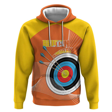 Personalised Bhutan Archery Hoodie Board Style Flag Color LT14