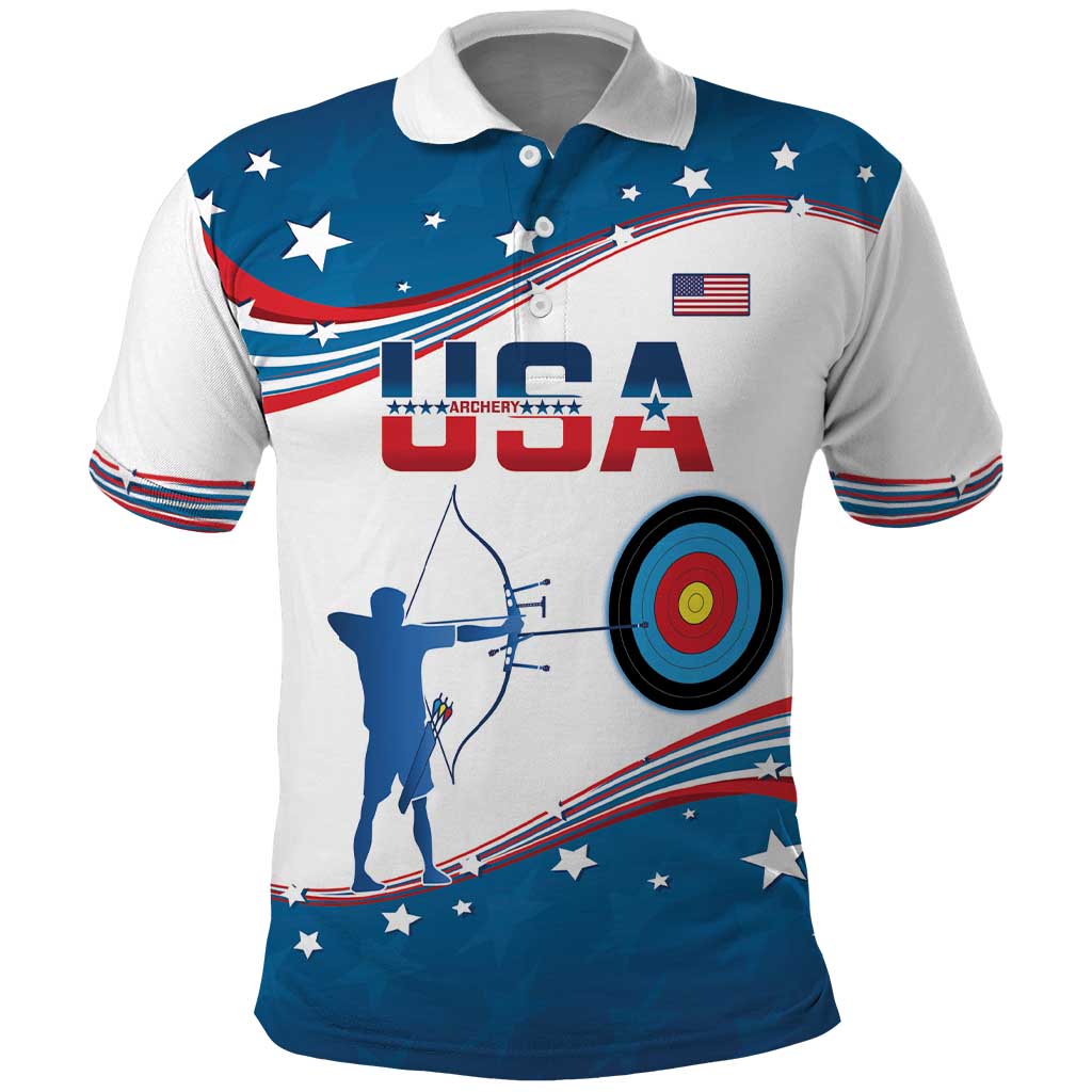 Personalized United States Archery Polo Shirt USA Sport Curve Style LT14