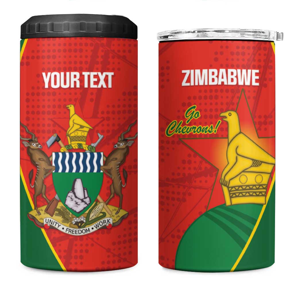 Afro Cricket Zimbabwe Custom 4 in 1 Can Cooler Tumbler Go Chevrons 2003 Color LT14