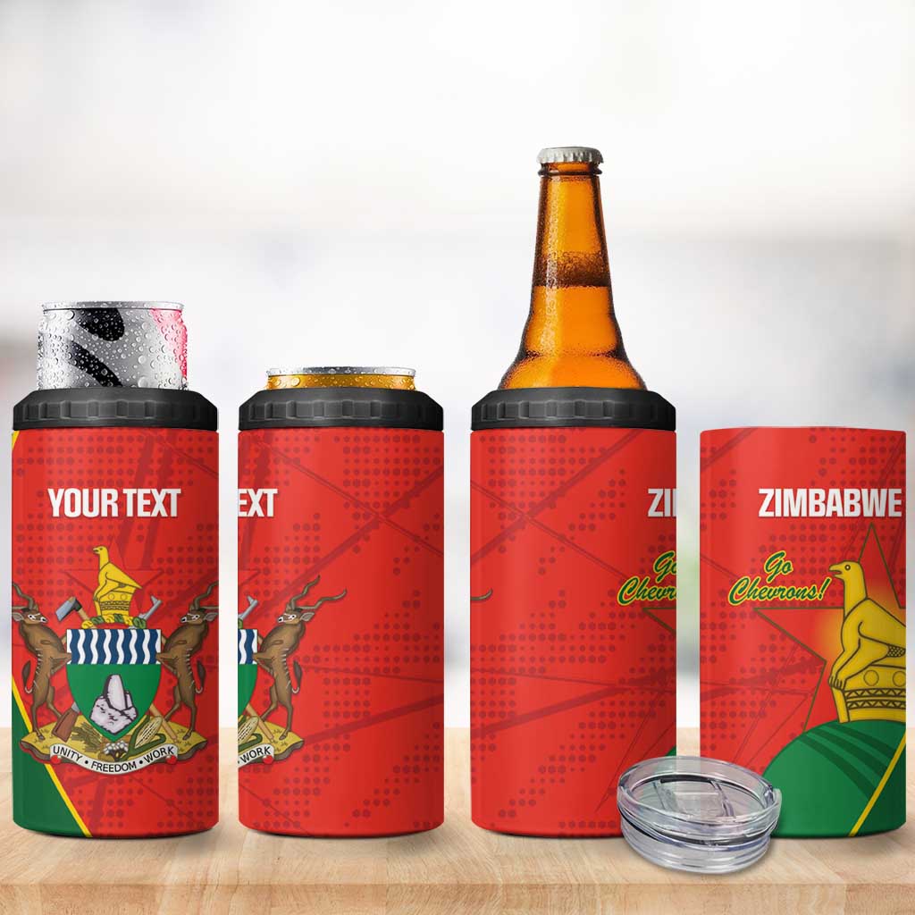 Afro Cricket Zimbabwe Custom 4 in 1 Can Cooler Tumbler Go Chevrons 2003 Color LT14