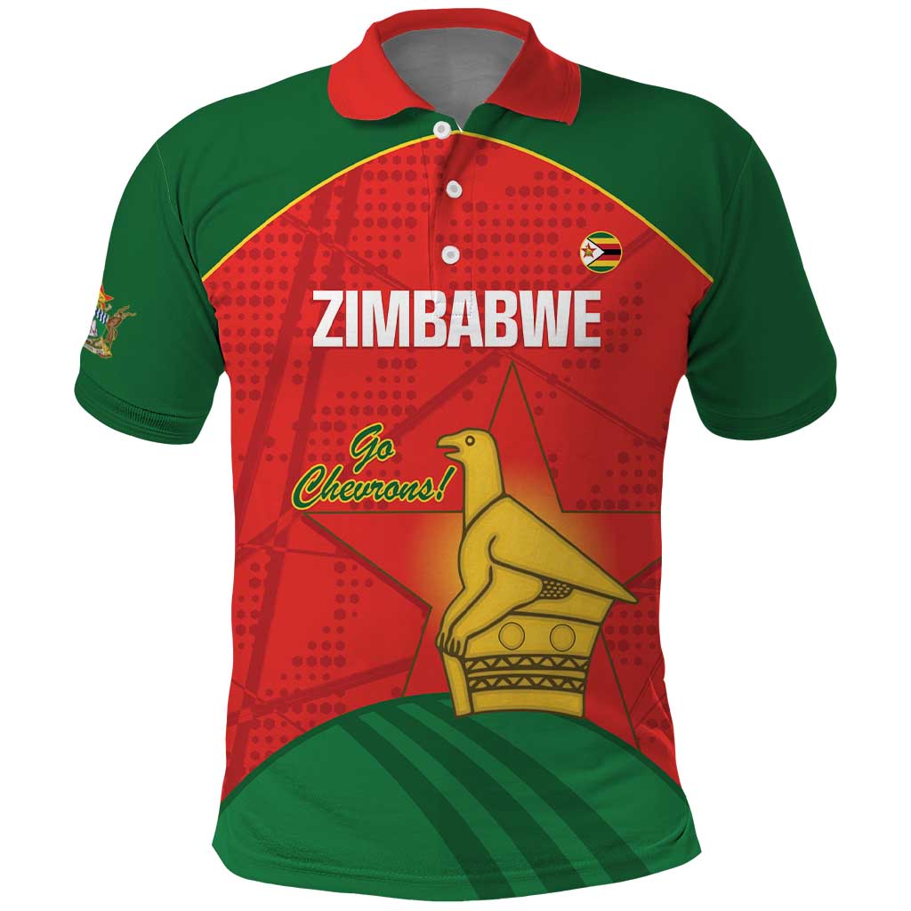 Custom Zimbabwe Cricket Polo Shirt Go Chevrons 2003 Color Version LT14