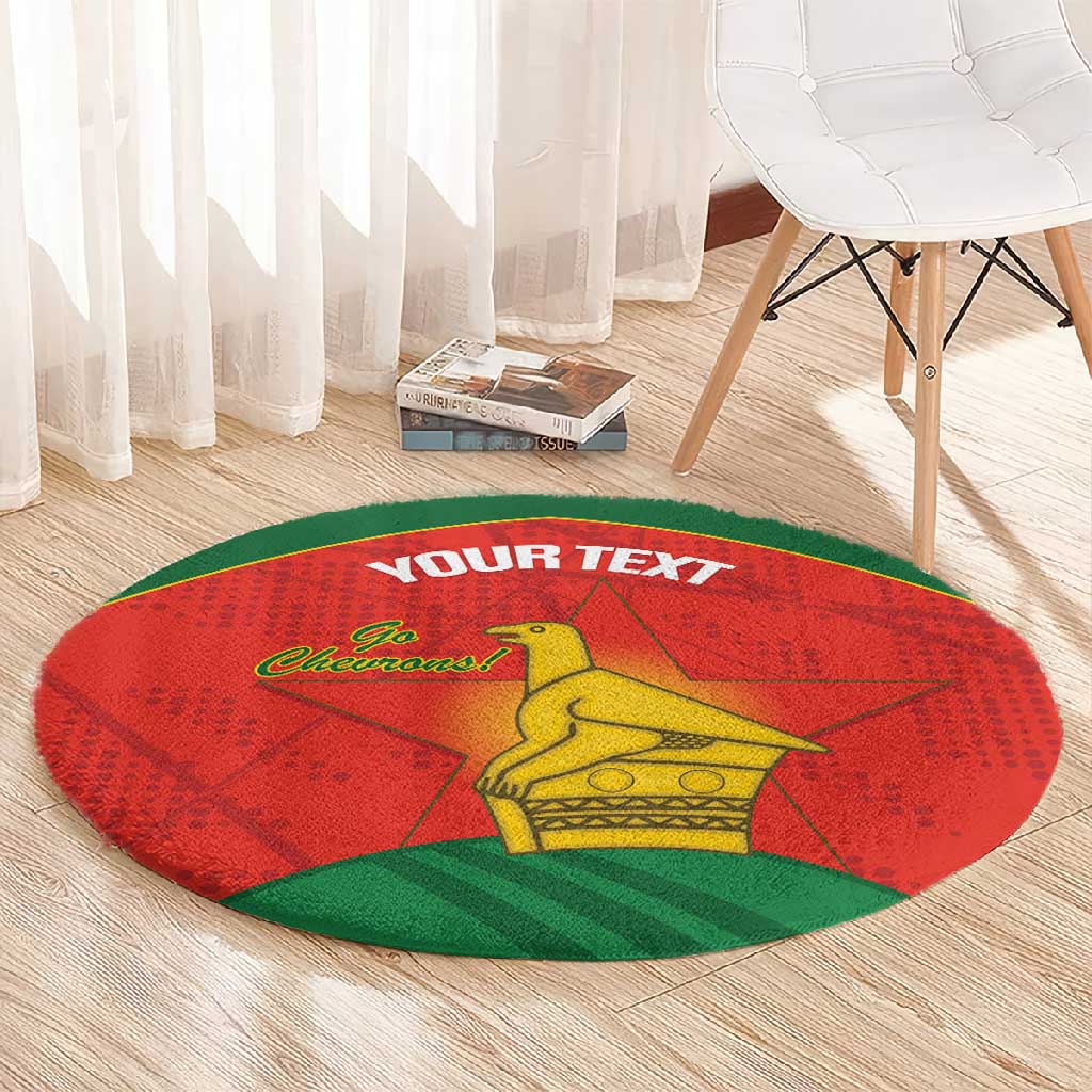 Afro Cricket Zimbabwe Custom Round Carpet Go Chevrons 2003 Color LT14
